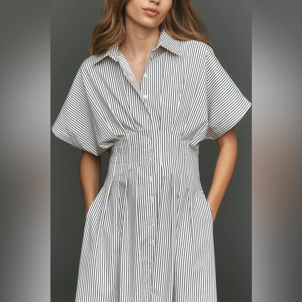 Anthropologie Exquise Tobie striped shirt dress - Picture 11 of 11